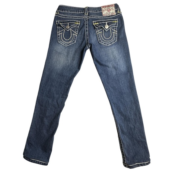 True Religion Jeans Womens 31 Medium Blue Wash Low Rise Skinny Stretch Denim USA
